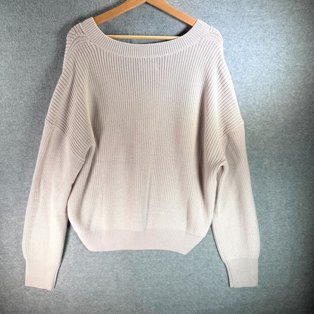 Velvet By Graham Spencer Sweater Womens XL Beige V-Neck Long Sleeve Pullover - Picture 7 of 9